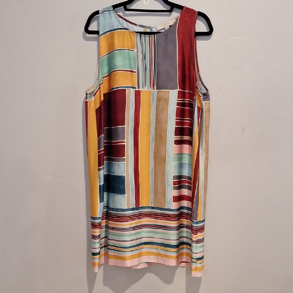 LOFT Colorful Patchwork Tank Top